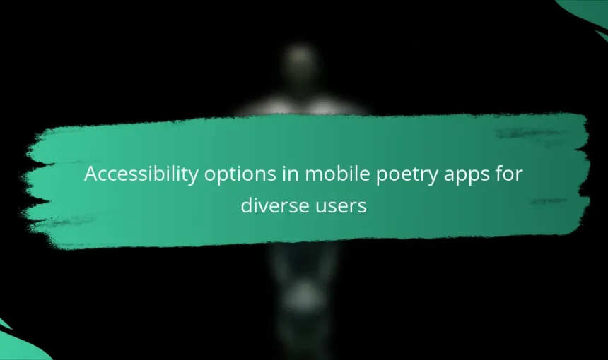 Accessibility options in mobile poetry apps for diverse users