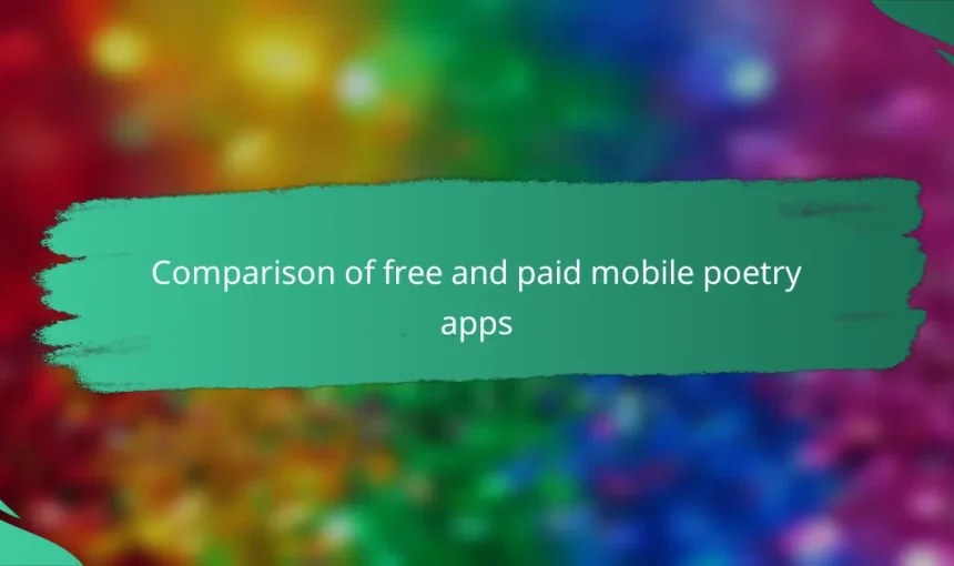 Comparison of free and paid mobile poetry apps