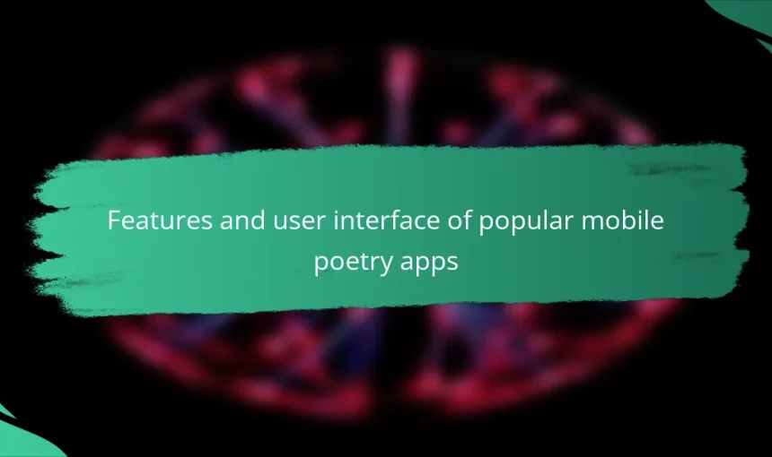 Features and user interface of popular mobile poetry apps