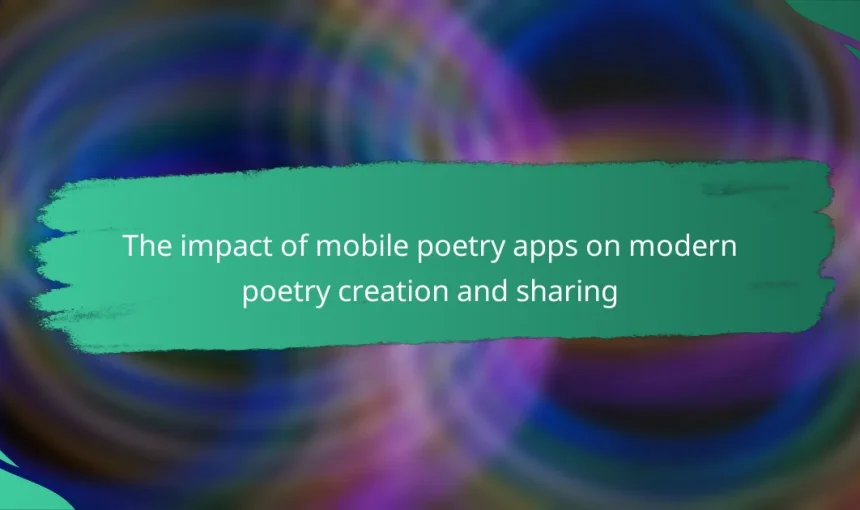 The impact of mobile poetry apps on modern poetry creation and sharing