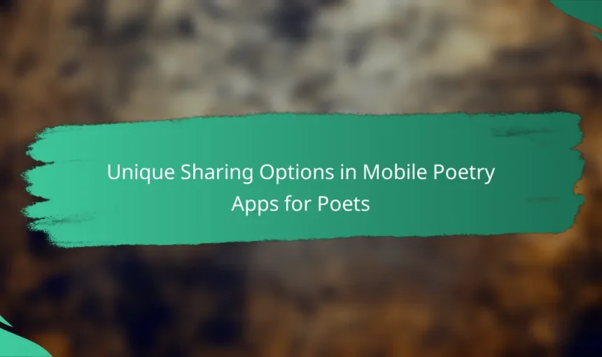 Unique Sharing Options in Mobile Poetry Apps for Poets