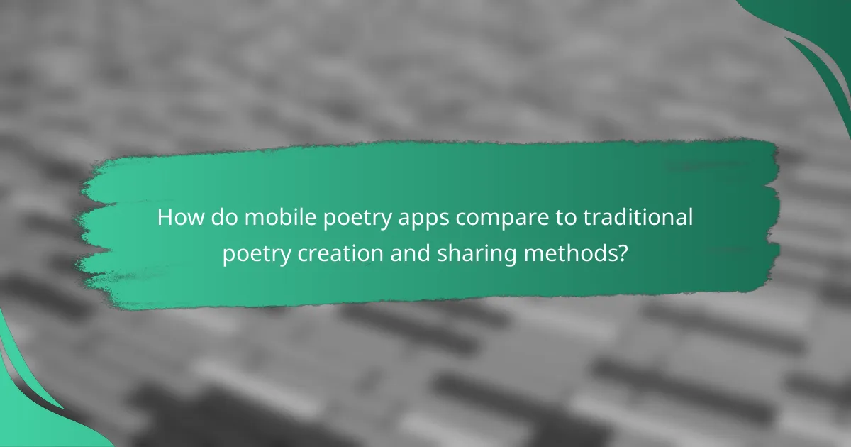 How do mobile poetry apps compare to traditional poetry creation and sharing methods?