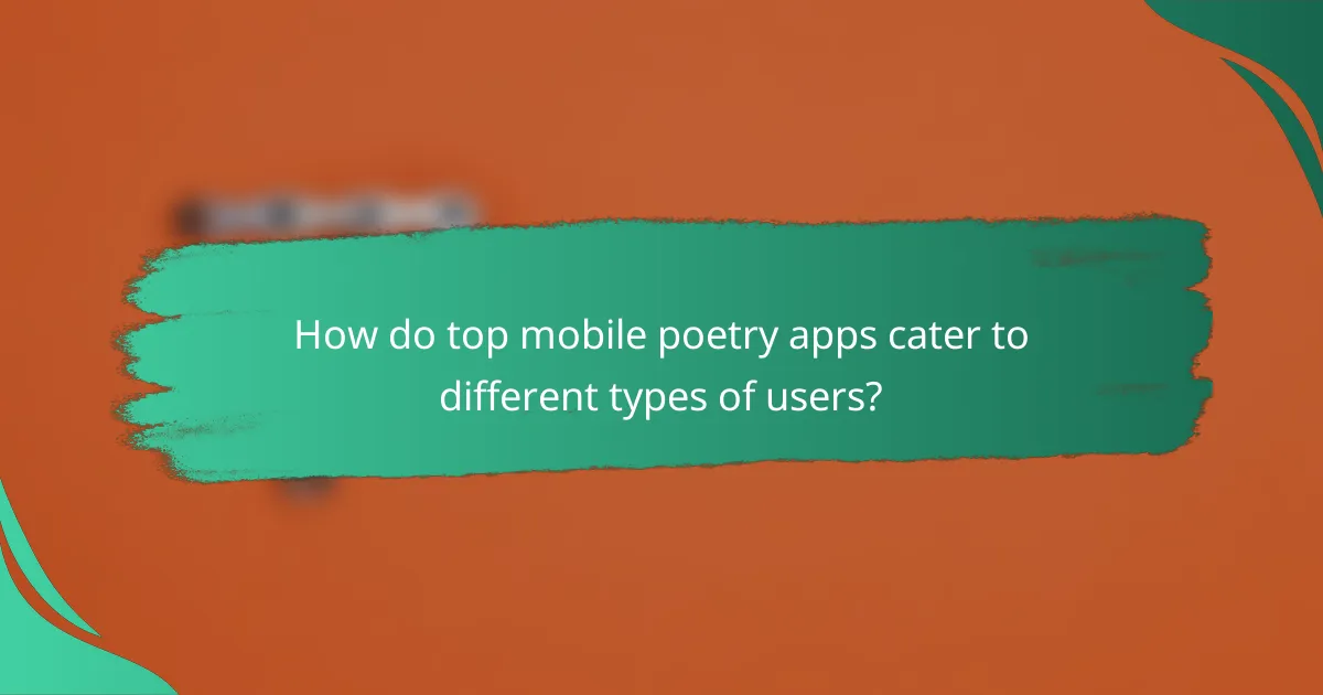 How do top mobile poetry apps cater to different types of users?