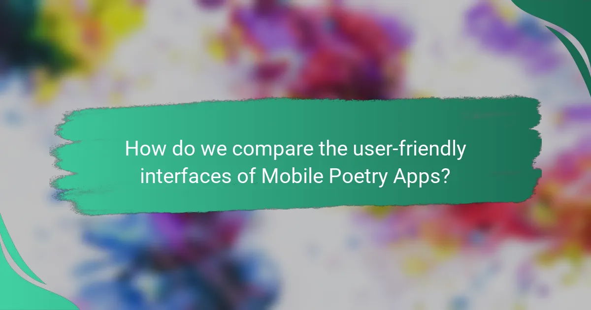 How do we compare the user-friendly interfaces of Mobile Poetry Apps?