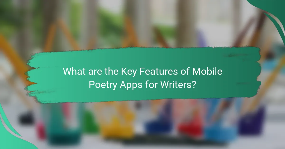What are the Key Features of Mobile Poetry Apps for Writers?