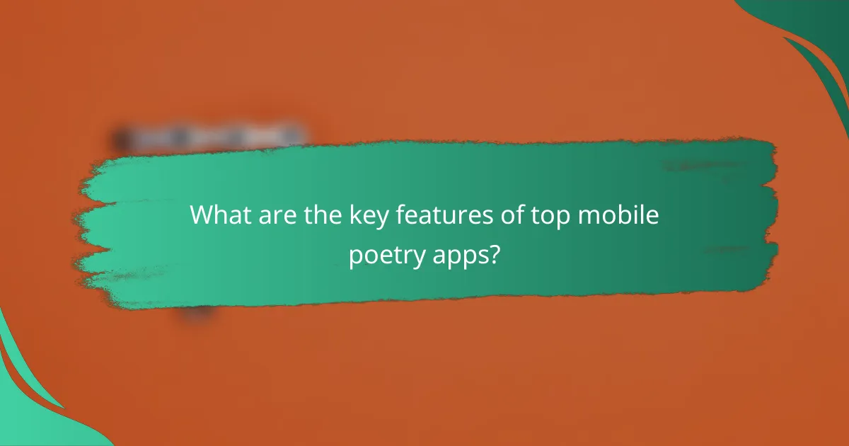What are the key features of top mobile poetry apps?