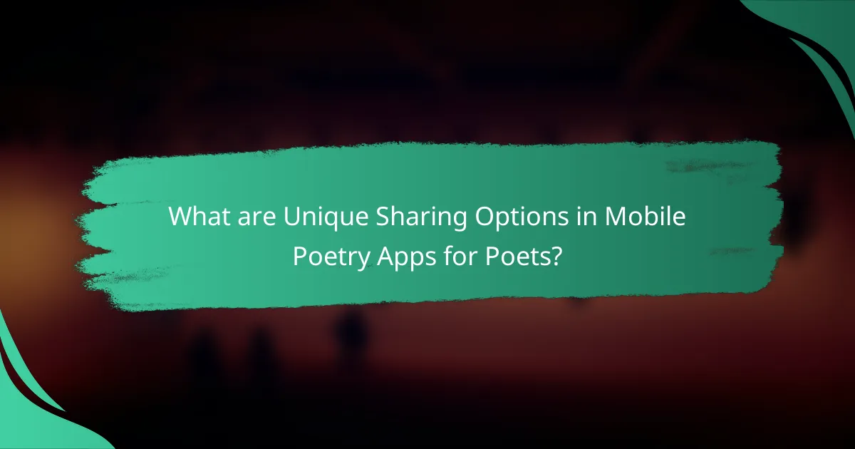 What are Unique Sharing Options in Mobile Poetry Apps for Poets?