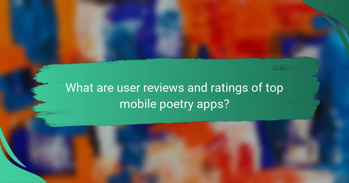 What are user reviews and ratings of top mobile poetry apps?