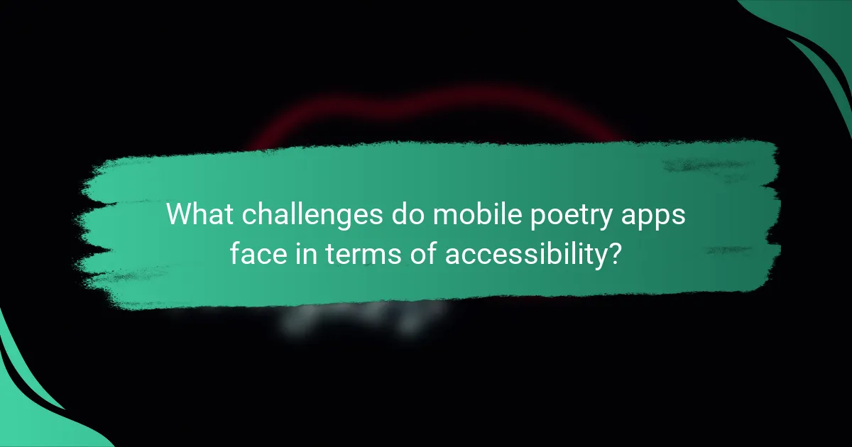 What challenges do mobile poetry apps face in terms of accessibility?