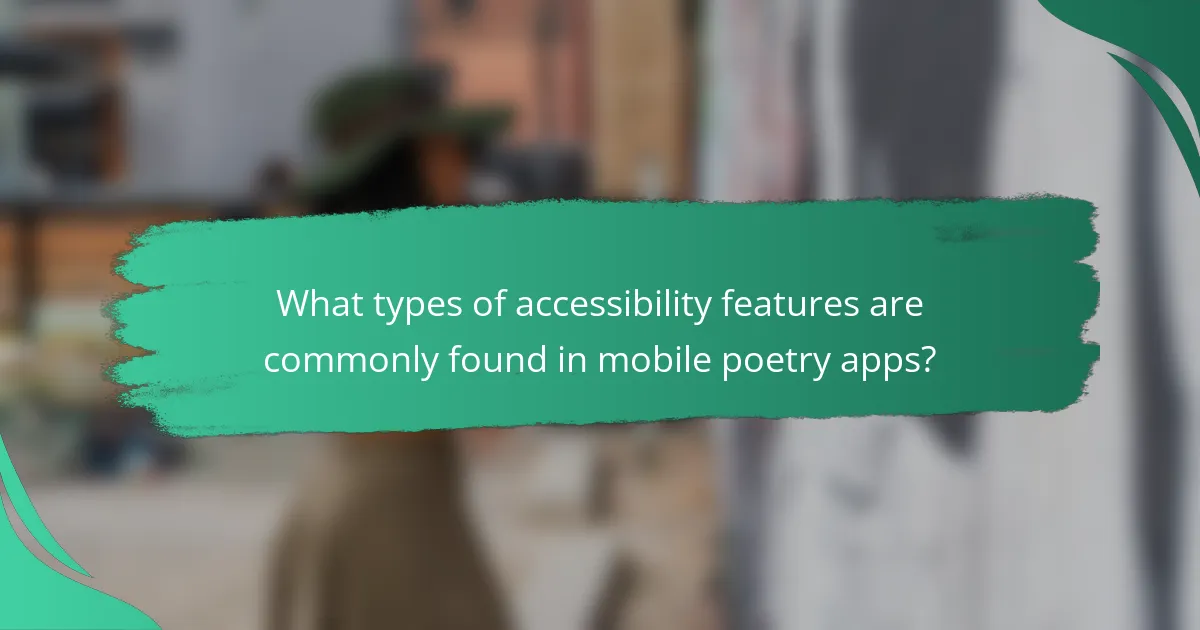 What types of accessibility features are commonly found in mobile poetry apps?