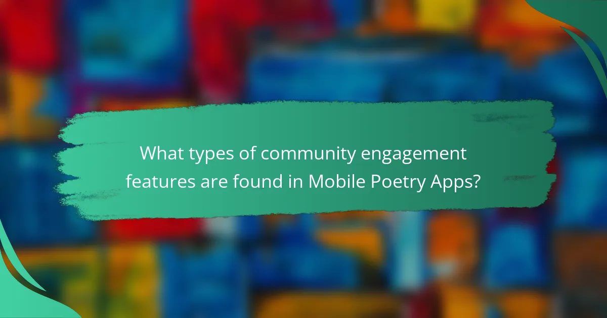 What types of community engagement features are found in Mobile Poetry Apps?